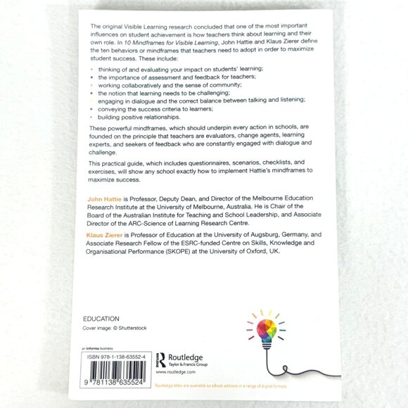 "10 Mindframes For Visible Learning" By John Hattie & Klaus Zierer (2018) - Picture 3 of 5